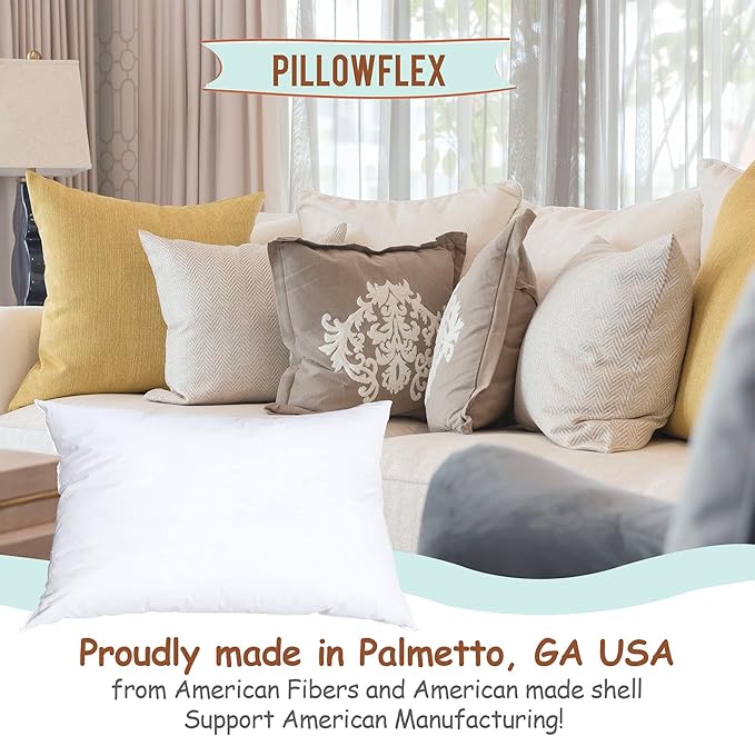 Pillowflex Synthetic Down Pillow Insert - 12x40 Down Alternative Pillow, Ultra Soft, Large Rectangle Body Sleeping Pillow, Lumbar, Long, Back - 1 Decorative Pillow Form