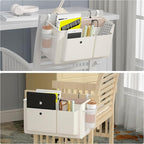 Edudif Bedside Caddy Bedside Organizer with Fixed Straps & Water Bottle Holder, Bunk Bed Caddy ideal for Home, Dorm, Hospital, Crib, Versatile Bedside Storage Solution