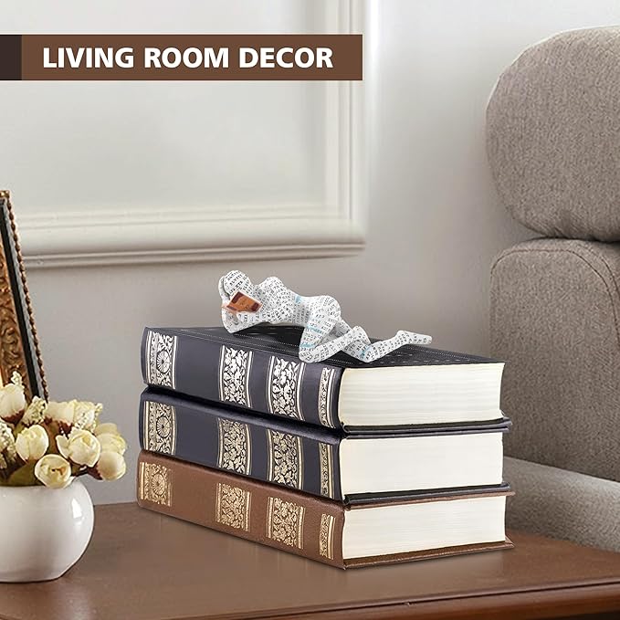 GRAPMKTG Home Decor Pulp Reading Women Thinker Statue Aesthetic Sculpture Room Decor Modern Abstract Decoration on Shelf Table Desk for Living Room Office Bedroom H