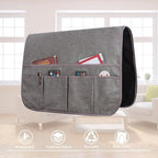 Waterproof Anti-Slip Sofa Armrest Organizer Armchair Caddy for Couch Remote Control Holder Sofa Armset Organizer with 6 Pockets Couch Armrest Storage for Book 35"x19.5" Grey 1 Pack
