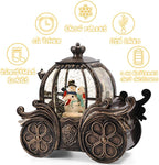 Snowman Sled Car Christmas Snow Globe Lantern-Glittering Light Up Musical Snow Globe Christmas Decorations, 6H Timer, USB & Battery Operated, Snowman Sled Car Indoor Home Décor
