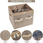 Moteph Shoe Organizer for Closet - Shoe Storage Organizer for Closet Organization with Clear Cover & Adjustable Dividers, Shoe Rack & Basket - (Light Brown, Small - 12 Pairs)