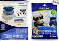 14 Combo Pack Vacuum Storage Bags (10 Medium Size 28"X20" and 4 Travel Bags Size 24"X16") for Storage Organization