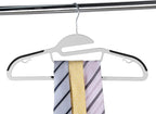 Finnhomy 50 Pack Plastic Hangers, Heavy Duty Clothes Hangers with Non-Slip Pads, Space Saving Easy Slide Organizer for Bedroom Closet, Great for Shirts, Pants, White
