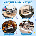 2 Packs Acrylic Display Stand Riser,3 Tier Perfume Organizer Cupcake Stand Acrylic Pop Shelves Holder,Black Desk Display Shelf for Figure,Trinket,Collectibles,Dessert Stands for Party Decor-11.6in