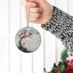 HYTURTLE My Mind Still Talks To You Cardinal Circle Ceramic Ornament - Memorial Christmas Ornament Gifts For Loss Of Loved One In Heaven - Memorial Hanging Home Decorations Ornaments - 3' Inch