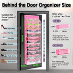 Over The Door Shoe Organizer with 12 Large Breathable Pockets - Durable Hanging Storage for the Entire Family's Shoes (Pink)