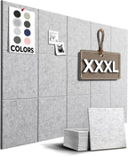WALLHERO Cork Boards for Walls, Bulletin Boards 59"x36" | 15 Pack | Felt Bulletin Board, Large Cork Board for Office, Wall Protector for Dart Board, Corks Boards, Felt Board Tiles (Gray Marble)