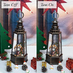 13.5'' Christmas Nativity Snow Globe, Retro Lighthouse Style Musical Lighted Water Lantern, Decoration with Swirling Glitter, USB Powered and Battery Operated, Xmas Home Décor Gift