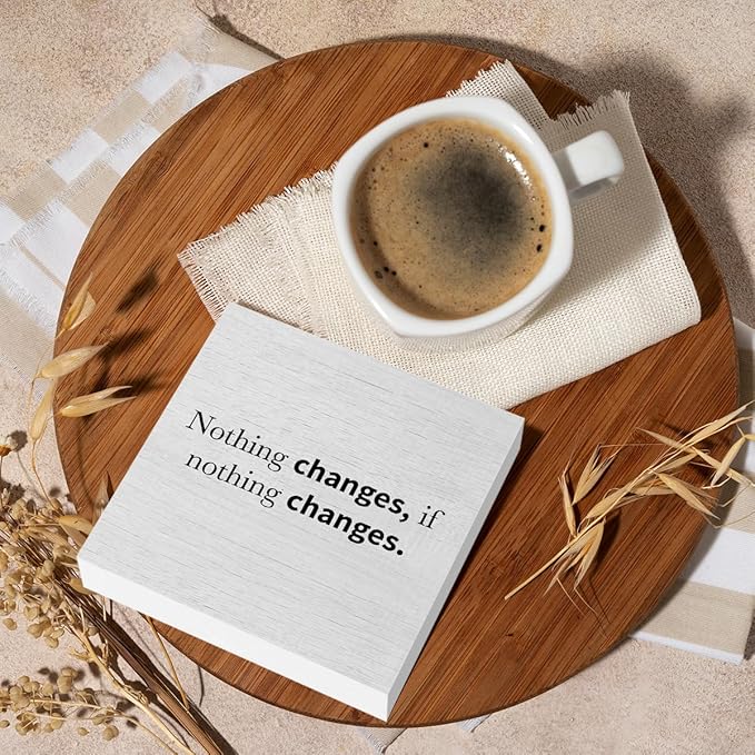 Inspirational Quote Home Office Accessories Decor Rustic Wooden Box Sign Desk Decor for Colleague Friend Table Shelf Wall Living Room Bathroom Farmhouse Office Work Wood Block Plaque Box Sign