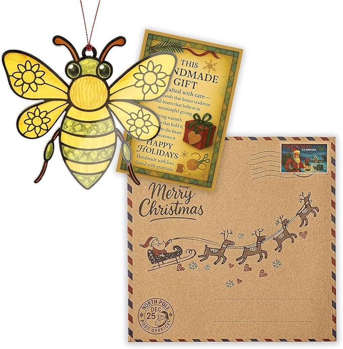 Bee Gifts for Women Bee Ornament Honeycomb Ornaments, Unique Nature Inspired Christmas Decoration, Gift for Lovers of Nature, Handmade Holiday Hanging Decor 2026