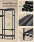 SONGMICS Clothes Rack,72 Inch Large Capacity Portable Closet, Heavy Duty Wardrobe Closet Organizer with Hanging Rails and Shelves, Total Load 330 lb, Easy Assembly, for Bedroom, Black URDR211B01
