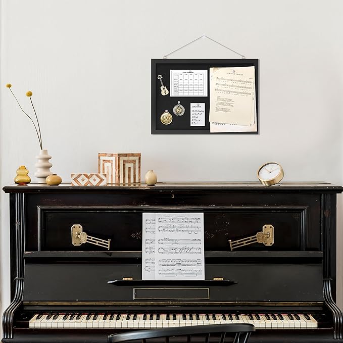 DAHAPYBOO Cork Board with Linen Black 2Pack,Bulletin Board 17"x12", Corkboards for Office Home School Message Board or Vision Board Decoration.