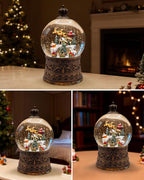 Christmas Snow Globes Light up Snowglobes Christmas Lantern with 8 Songs, 6.99" Christmas Snow Globes for Kids Adults, 6H Timer & Dual Power, Christmas Decorations Indoor, Gifts for Women Men