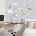 DOLLAR BOSS Felt Cork Board Tiles, 24 Packs 12" x 12" Thick Cork Bulletin Board Self Adhesive Acoustic Panels Soundproof Corkboards for Walls with Pushpins for Home Office Kitchen School, Light Grey