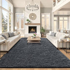 OLANLY 8x12 Machine Washable Large Area Rugs for Living Room, Bedroom, Soft Fluffy Shaggy Bedside Rug, Indoor Floor Carpet for Kids Girls and Boys, Dorms, Nursery, Home Decor Aesthetic, Grey