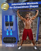 Upgraded Pilates Bar Kit with Resistance Bands Natural Latex for Women & Men, Heavy-Duty Stainless Steel Multifunctional Yoga Pilates Stick for Home Gym Exercise Fitness Equipment Full-Body Workouts