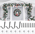MorningRo 4 Set Large Front Door Garland Hanger Heavy Duty Cast Iron 33 lb Door Garland Hanger Self Adhesive Hook No Nails Screws for Christmas Halloween Decorations(Black)