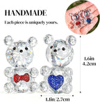 H&D HYALINE & DORA 2pcs Crystal Baby Bear Figurine Collection Animal Paperweight Table Centerpiece