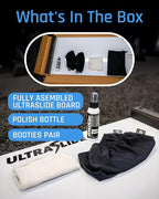 6ft & 5ft Slide Board for Exercise - Solid One-Piece Hockey Slide Board with Booties & Polish - Indoor Skating Trainer for Rehab, Mobility, Conditioning & Home Workouts - Non-Slip Grip Pads