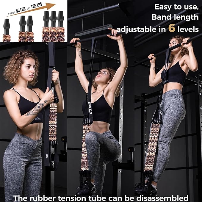Innstar Pull Up Assistance Bands, Heavy Duty Resistance Band for Pull Up Bar, Adjustable Weight/Size with Fabric Feet/Knee Rest, 3 Bands for Pull Up Assist for Strength Training