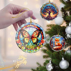 Stained Glass Butterfly Ornament - Christmas Tree Decor, Gift Exchange Present