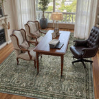 Lahome Green 10x14 Area Rugs for Living Room, Washable Vintage Large Floor Rugs for Bedroom, Rubber Backed Non-Slip Carpet for Dining Room Office