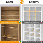 Tribesigns Tall Shoe Cabinet, 9 Tiers 40-45 Pairs Heavy Duty Wood Freestanding Shoe Storage Cabinet, 70.8'' Tall Shoe Cabinet with Open Storage for Entryway (1, Light Brown)