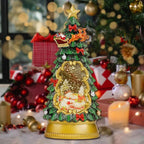 Christmas Snow Globe Lantern,Christmas Decorations Indoor for Home,with 6H Timer Musical Snow Globes,Battery or USB Powered Swirling Glitter Christmas Tree Snow Globes,Gifts,Snowman Skiing