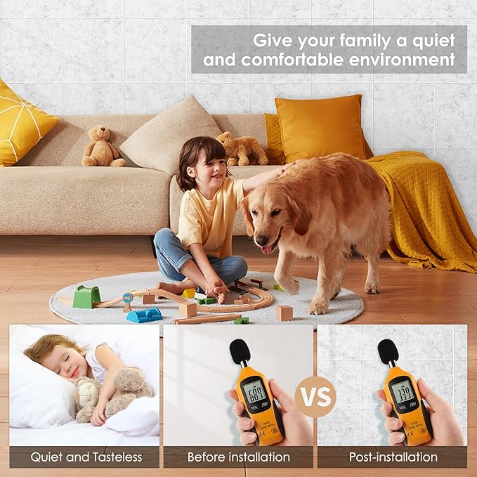 Large Cork Board for Walls 48"x36" |Cork Board Alternative| 12 Pack Felt Wall Tiles| Light Gray Bulletin Board with Removable Adhesive | Cork Boards Pinboard for Office Home Classroom，Light Gray