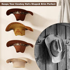 2-Pack Metal Hat Rack for Wall Mount – Space-Saving Cowboy Hat Holder & DIY Wall Display Hanger – Compact Hat Organizer with Screws, Black (No wooden board)