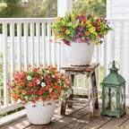 Artificial Flowers for Outdoors, 14 Bundles Multicolor Silk Fake Flower for Spring Summer Decoration, UV Resistant No Fade Artificial Outdoor Plants for Home Planter Porch Patio Yard Decor