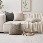 MIULEE Pack of 4 Couch Throw Pillow Covers 26x26 Inch Neutral Soft Decorative Chenille Pillow Covers Farmhouse Boho Accent Cushion Covers for Mid Century Modern Spring Decor Sofa Bedroom Living Room