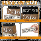 Lineshading 4 Pcs Halloween Table Decor Coffee Ghost Wooden Sign Halloween Tiered Tray Decor Farmhouse Ghost Tabletop Centerpiece Decorative Coffee Bar Block Signs for Home Office Kitchen Shelf