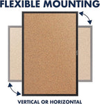 Quartet Cork Bulletin Board 24"W x 18"H Pin Board, Black Aluminum Frame (2301B)