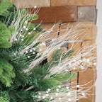 SLK 16-Pack Artificial Glitter Berry Stem Ornaments, Christmas Decorative Glittery Twigs, Picks, Branches for Tree, Wreath, Small Vase, Halloween Party (White)