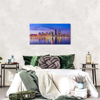 Louisville Skyline Wall Art Kentucky Wall Decor Sunset Downtown Pictures Waterfront Park Landscape Canvas Prints Painting Modern Cityscape Artwork for Bedroom Living Room Home Decoration 20x40”