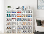 Shoe Organizer, 12 Pack Shoe Storage Shoe Organizer for Closet, Shoe Boxes Clear Plastic Stackable Shoe Storage Boxes for Size 13