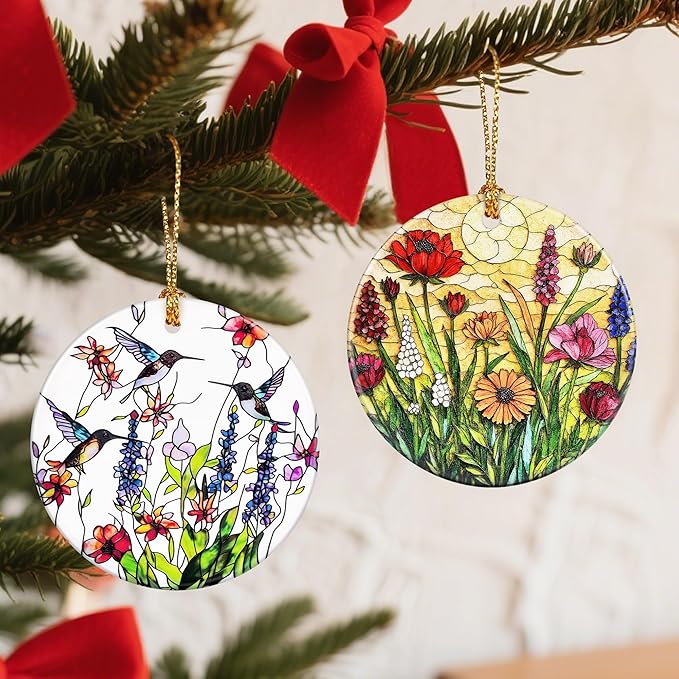 Christmas Ornament, Stained Glass Ornament, Christmas Ornaments for Tree, Hanging Ornaments for Home Decor & Xmas Decorations – Holiday Decor, Gift Ideas, Perfect Holiday & Xmas Gifts - Wildflower