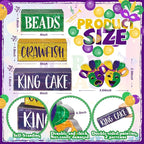 Moucuny 4 Pcs Mardi Gras Table Decorations Wooden Mask Decor Purple Golden Green Carnival Tiered Tray Decor Mardi Gras Centerpieces Decorative Masks Block Signs Gift for Masquerade Party Home Kitchen