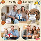 Inspirational Graduation Gifts for Son 2026 from Mom Dad, Handcrafted Crochet Basketball Keepsake, Basketball Gifts for Teen Boys Adult Bonus Son, Motivational Sports Desk Room Decor Accessories