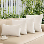 Oubonun 16 x 24 Outdoor Pillow Inserts (Pack of 2) - Square Waterproof Throw Pillow - Decorative Throw Pillows Insert for Couch Sofa Bed Patio Furniture - White Pillows