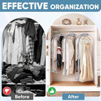 BALEINE 48'' Clear Garment Bags, 10.5'' Wide PEVA Suit Bag for Closet Clothes Dresses Suit Coats Storage (Clear, 9PK)