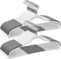 SONGMICS Clothes Hangers, Pack of 50 Plastic Coat Hangers, Space-Saving, Cloud White and Dark Gray UCRP050W50