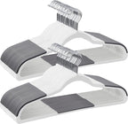 SONGMICS Clothes Hangers, Pack of 50 Plastic Coat Hangers, Space-Saving, Cloud White and Dark Gray UCRP050W50