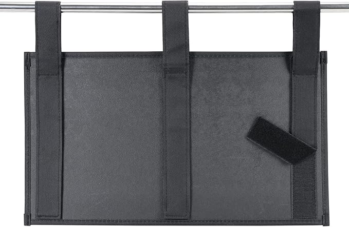 Zafit Hanging Bedside Caddy, Bedside Storage Organizer for Magazine, Phone, Remote control (6 Pockets-Black)