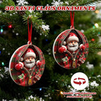 3D Santa Ornaments for Christmas Tree,Christmas Tree Fun Santa Decorations, Resin Funny Holiday Decoration, Christmas Ornaments Hanging Decoration Gift