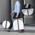 Garment Bags for Hanging Clothes, 45'' Suit Bag Cover for Storage and Travel, Dress Bags for Gowns Long (Clear)