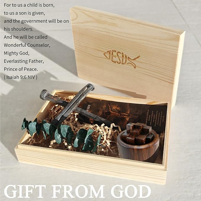 LeMeeOly Jesus Christ Crucifixion Nail Metal Cross Wooden Base, Baptism & Religious Gifts for Men Women,Christian Home Decor (Aroma Diffuser Wood)