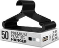 Utopia Home Clothes Hangers - Standard Plastic Hangers Space Saving - Durable Coat Hangers 50 Pack (Black)